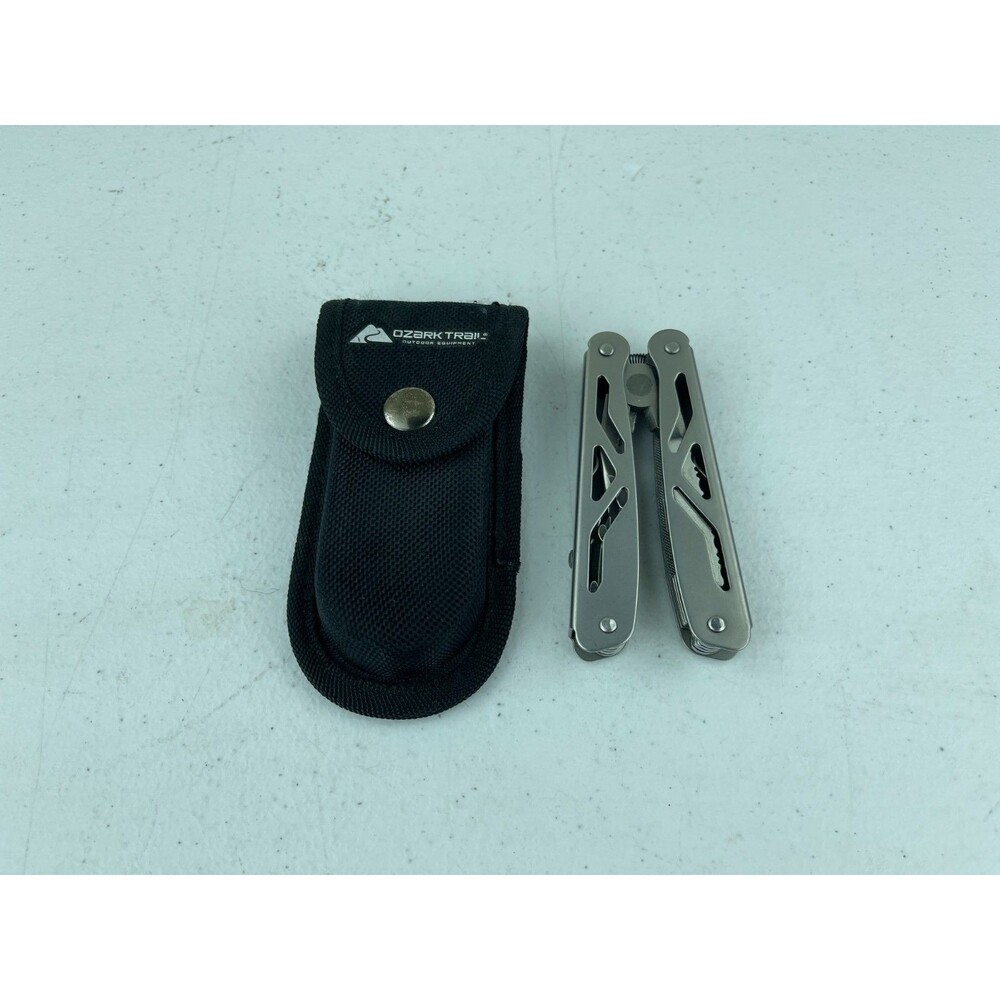 Ozark Trail 12-in-1 Multi Tool Folding Pliers with Sheath Silver